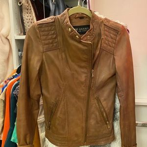 Guess Moto Leather Jacket, XS